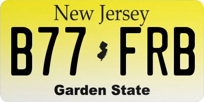 NJ license plate B77FRB