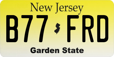 NJ license plate B77FRD