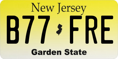 NJ license plate B77FRE