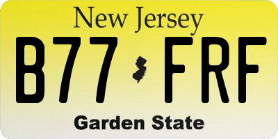 NJ license plate B77FRF