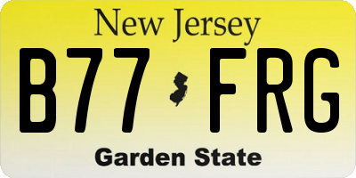 NJ license plate B77FRG
