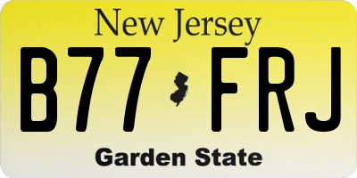NJ license plate B77FRJ