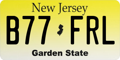 NJ license plate B77FRL