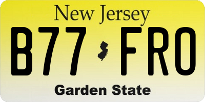 NJ license plate B77FRO
