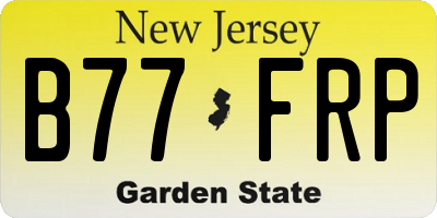 NJ license plate B77FRP