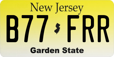 NJ license plate B77FRR