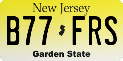 NJ license plate B77FRS