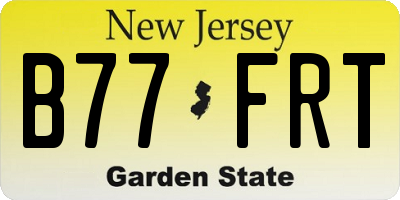 NJ license plate B77FRT