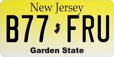 NJ license plate B77FRU