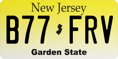 NJ license plate B77FRV
