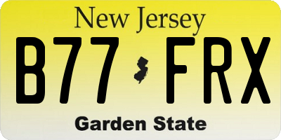 NJ license plate B77FRX