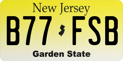 NJ license plate B77FSB