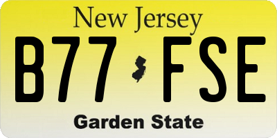 NJ license plate B77FSE