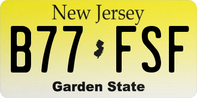 NJ license plate B77FSF
