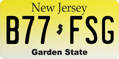 NJ license plate B77FSG