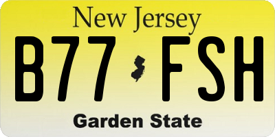 NJ license plate B77FSH