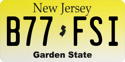 NJ license plate B77FSI