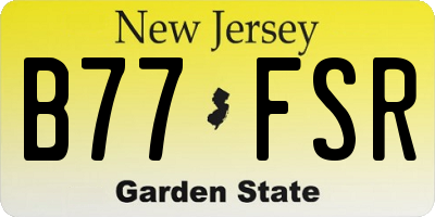 NJ license plate B77FSR