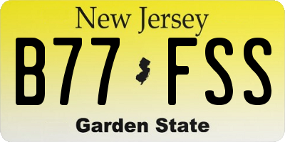 NJ license plate B77FSS