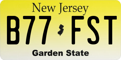 NJ license plate B77FST