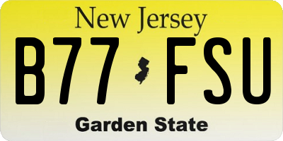 NJ license plate B77FSU