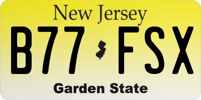NJ license plate B77FSX