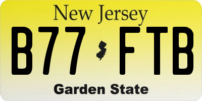 NJ license plate B77FTB
