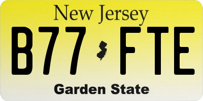 NJ license plate B77FTE
