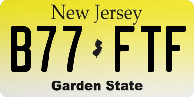 NJ license plate B77FTF