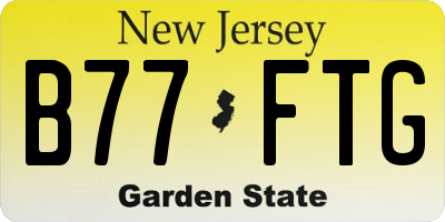 NJ license plate B77FTG