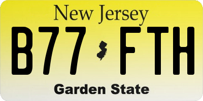 NJ license plate B77FTH