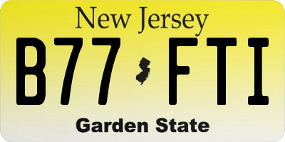 NJ license plate B77FTI