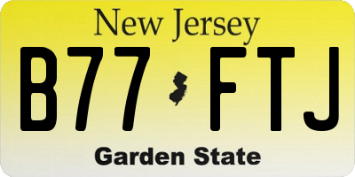 NJ license plate B77FTJ