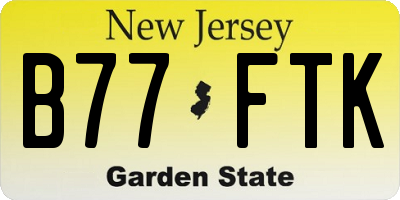 NJ license plate B77FTK