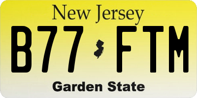 NJ license plate B77FTM