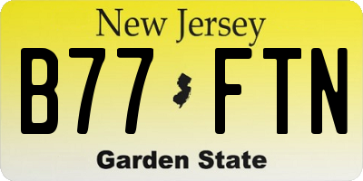 NJ license plate B77FTN