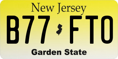 NJ license plate B77FTO