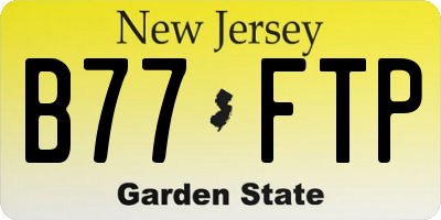 NJ license plate B77FTP