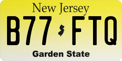 NJ license plate B77FTQ