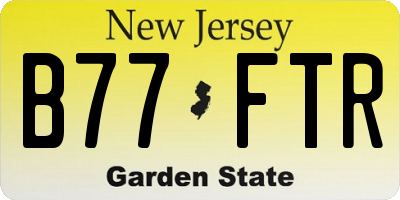 NJ license plate B77FTR