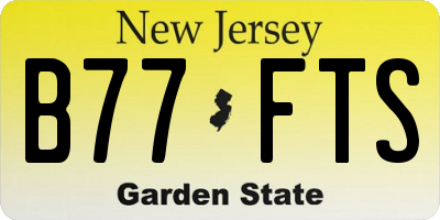 NJ license plate B77FTS