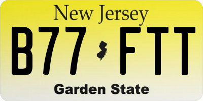 NJ license plate B77FTT