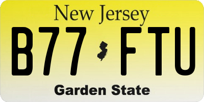 NJ license plate B77FTU