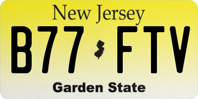NJ license plate B77FTV