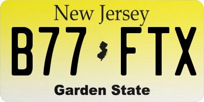 NJ license plate B77FTX