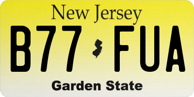 NJ license plate B77FUA