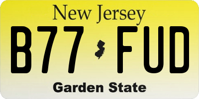 NJ license plate B77FUD