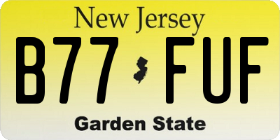 NJ license plate B77FUF