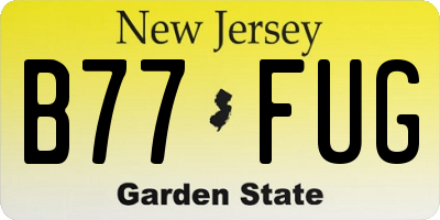 NJ license plate B77FUG