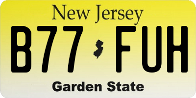 NJ license plate B77FUH